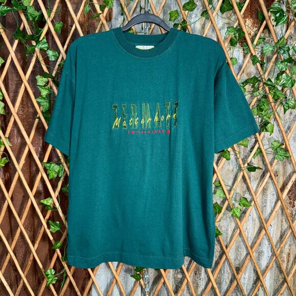 Vintage Y2K zermatt Matterhorn Switzerland embroider t-shirt - Picture 1 of 4